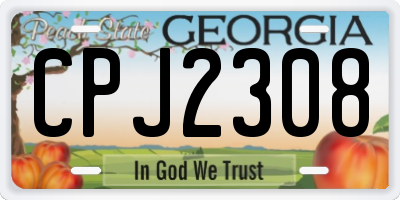 GA license plate CPJ2308