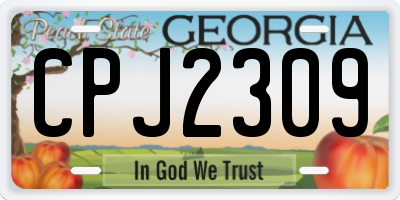 GA license plate CPJ2309