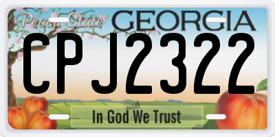 GA license plate CPJ2322