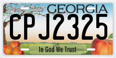 GA license plate CPJ2325