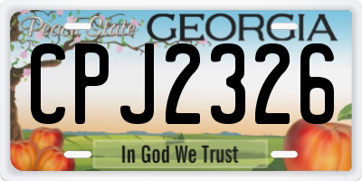 GA license plate CPJ2326