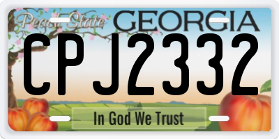 GA license plate CPJ2332