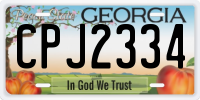 GA license plate CPJ2334