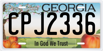 GA license plate CPJ2336