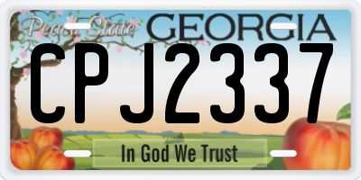 GA license plate CPJ2337