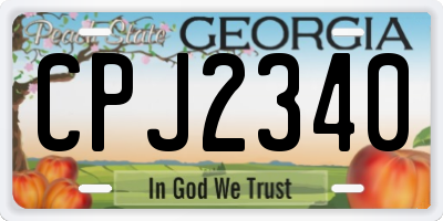 GA license plate CPJ2340