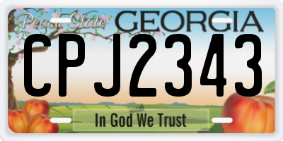 GA license plate CPJ2343