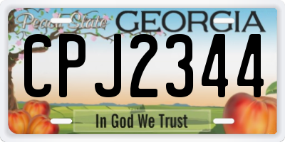 GA license plate CPJ2344