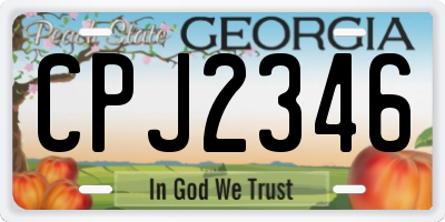 GA license plate CPJ2346