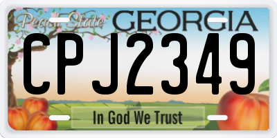 GA license plate CPJ2349