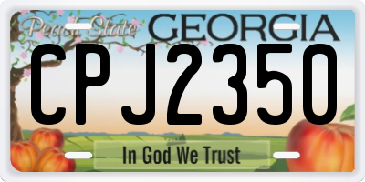 GA license plate CPJ2350