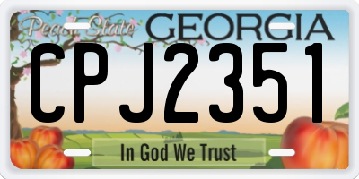 GA license plate CPJ2351