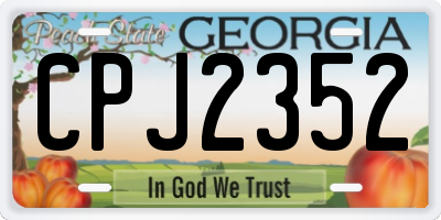 GA license plate CPJ2352