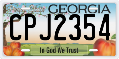 GA license plate CPJ2354