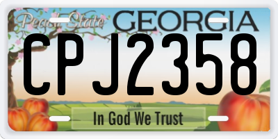 GA license plate CPJ2358