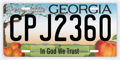 GA license plate CPJ2360