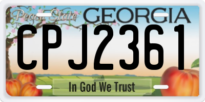 GA license plate CPJ2361