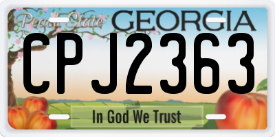 GA license plate CPJ2363