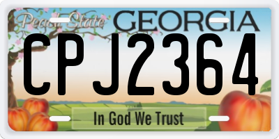 GA license plate CPJ2364