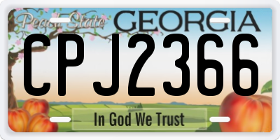 GA license plate CPJ2366