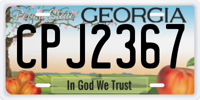 GA license plate CPJ2367