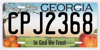 GA license plate CPJ2368