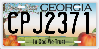 GA license plate CPJ2371