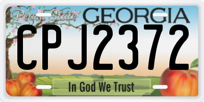 GA license plate CPJ2372