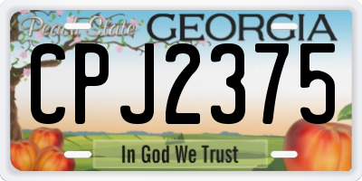 GA license plate CPJ2375
