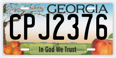 GA license plate CPJ2376