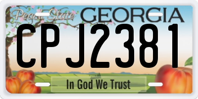 GA license plate CPJ2381