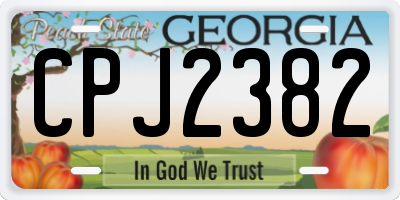 GA license plate CPJ2382