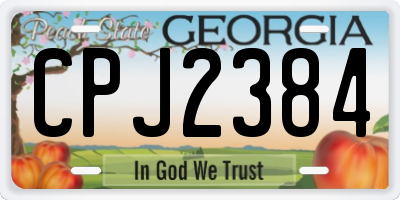 GA license plate CPJ2384