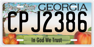 GA license plate CPJ2386