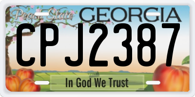 GA license plate CPJ2387