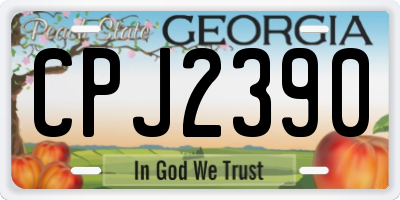 GA license plate CPJ2390