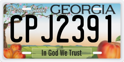 GA license plate CPJ2391