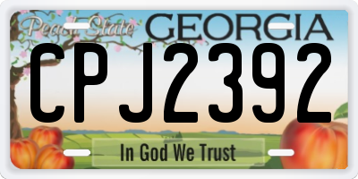 GA license plate CPJ2392