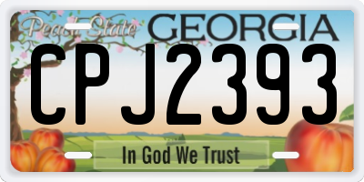 GA license plate CPJ2393