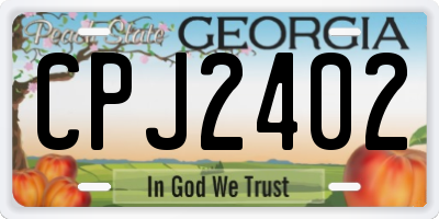 GA license plate CPJ2402