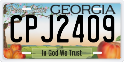 GA license plate CPJ2409