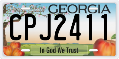 GA license plate CPJ2411