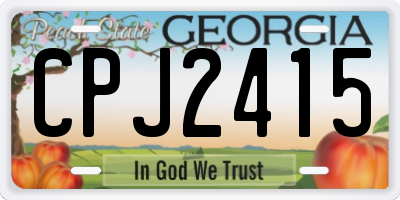 GA license plate CPJ2415