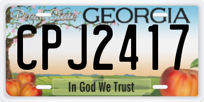 GA license plate CPJ2417