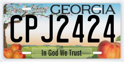 GA license plate CPJ2424