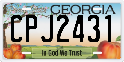 GA license plate CPJ2431