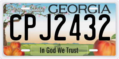 GA license plate CPJ2432
