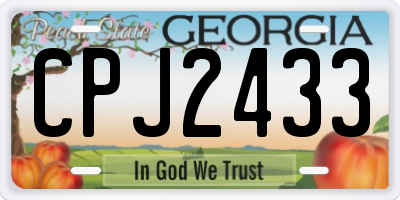 GA license plate CPJ2433