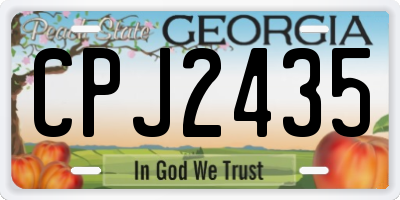 GA license plate CPJ2435