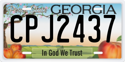 GA license plate CPJ2437